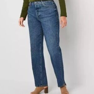 NWT ANA Highest Rise Dad Jeans Womens 16  Straight Leg Button Fly a.n.a